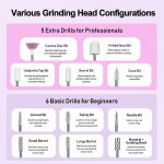 COSLUS Cordless Nail Drill Electric File: Professional for Acrylic Gel Dip Powder Nails Portable Nail Drill Machine Kit for Manicure Pedicure Nail Dremel Set with Everything Rechargeable Lightweight - Image 9